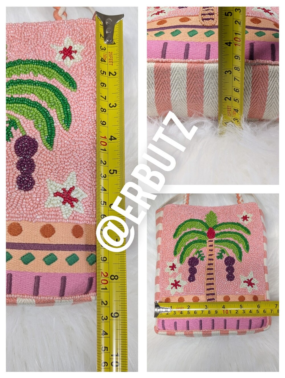‼️SALE‼️Viral 🎥 LULU Beaded Palm Tree Bag w/ Shoulder Strap & Rope Top Handle🌴 - Picture 12 of 13